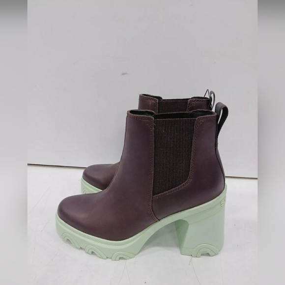 NEW Sorel Brex Women's Cinder/Sea Sprite Brex Heel Waterproof Boots Size 6.5 - Picture 2 of 6